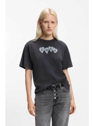 hugo boss γυναικείο t-shirt βαμβακερό με λογότυπο `vintage tee_22` - 50561164 μαύρο