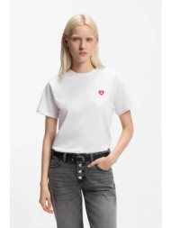 hugo boss γυναικείο t-shirt βαμβακερό με λογότυπο `damacia_6` - 50562145 λευκό