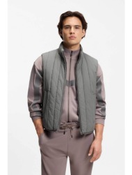 hugo boss ανδρικό μπουφάν καπιτονέ αμάνικο με ψηλό γιακά `breno2611` - 50552653 ανθρακί