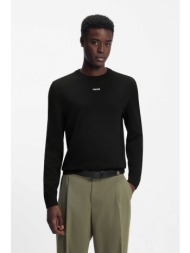 hugo boss ανδρική μπλούζα με ανάγλυφο logo `san cassius` - 50553588 μαύρο