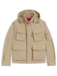 hugo boss ανδρικό μπoυφάν μονόχρωμο με τσέπες `baltero2611` - 50552675 μπεζ