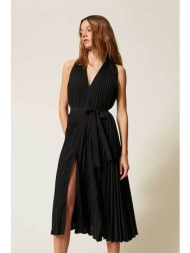twinset γυναικείο midi φόρεμα πλισέ - 261te2030 μαύρο