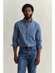 gant ανδρικό πουκάμισο button down με καρό σχέδιο και τσέπη με κεντημένο λογότυπο regular fit - 3260