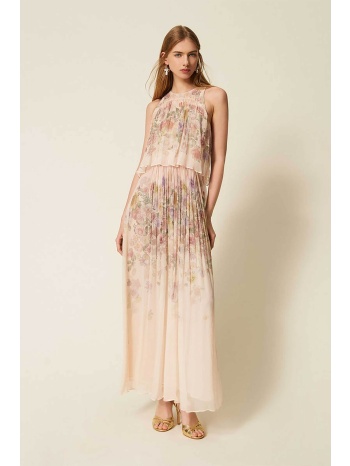 twinset γυναικείο maxi φόρεμα με floral σχέδιο - 261tt2560