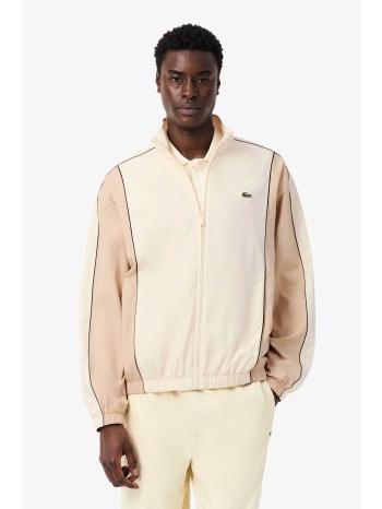 lacoste ανδρικό αδιάβροχο jacket με διχρωμία και κεντημένο