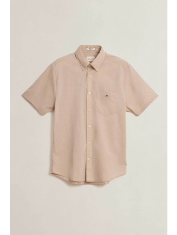 gant ανδρικό κοντομάνικο πουκάμισο button down με τσέπη και