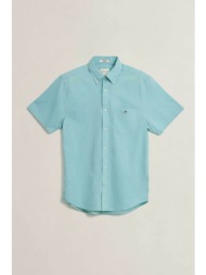 gant ανδρικό κοντομάνικο πουκάμισο button down με τσέπη και λογότυπο regular fit - 3000101 βεραμάν