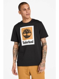 timberland ανδρικό t-shirt authentic fit `square stack logo` - tb0a5qs20011 μαύρο