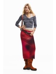 desigual γυναικεία midi φούστα ντεγκραντέ slim fit `asmee` - 26swfk02 ροζ