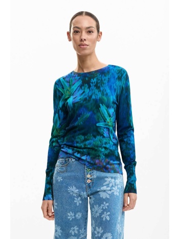 desigual γυναικείo λεπτό πουλόβερ με floral print regular