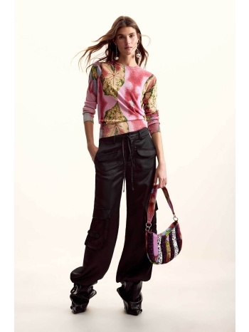 desigual γυναικείo λεπτό πουλόβερ με floral print regular