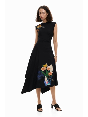 desigual γυναικείο midi αμάνικο φόρεμα `leyter` - 26swvk50