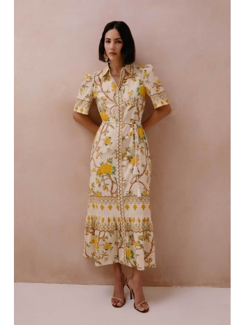 raishma γυναικείο φόρεμα midi με floral print `miranda` 