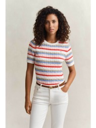 gant γυναικεία πλεκτή μπλούζα με ριγέ σχέδιο και cable knit pattern slim fit - 4800109 πολύχρωμο