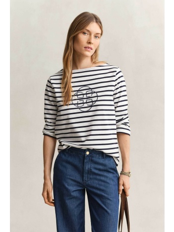 gant γυναικεία μπλούζα με ριγέ σχέδιο και μανίκι 3/4