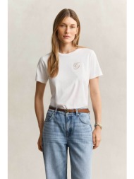 gant γυναικείο t-shirt με κεντημένο script graphic logo regular fit - 4201450 λευκό
