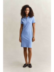 gant γυναικείο mini φόρεμα πόλο πικέ με κεντημένο λογότυπο slim fit - 4201490 μπλε ανοιχτό