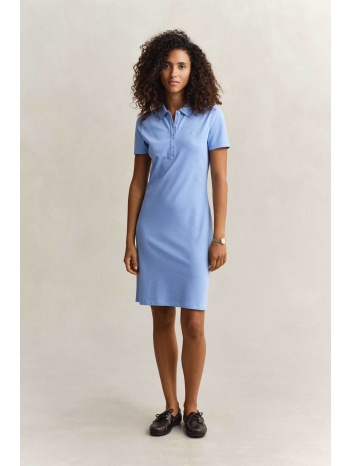 gant γυναικείο mini φόρεμα πόλο πικέ με κεντημένο λογότυπο