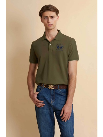 la martina ανδρική μπλούζα πόλο πικέ με κεντημένο λογότυπο