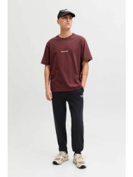jack & jones ανδρικό παντελόνι φόρμας με λογότυπο regular fit - 12288641 μαύρο