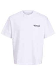 jack & jones ανδρικό t-shirt με print στο πίσω μέρος relaxed fit - 12292951 λευκό