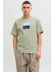 jack & jones ανδρικό t-shirt με box logo print regular fit - 12290856 πράσινο ανοιχτό