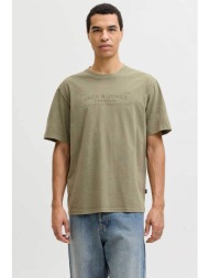 jack & jones ανδρικό t-shirt με λογότυπο regular fit - 12293014 λαδί