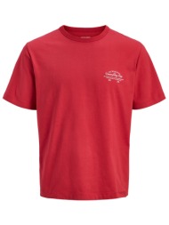 jack & jones ανδρικό t-shirt με λογότυπο regular fit - 12290859 κόκκινο