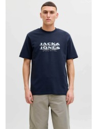 jack & jones ανδρικό t-shirt με graphic logo regular fit - 12289880 μπλε σκούρο