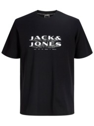 jack & jones ανδρικό t-shirt με graphic logo regular fit - 12289880 μαύρο