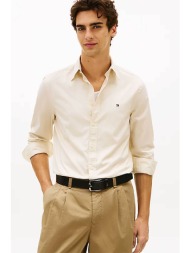 tommy hilfiger ανδρικό πουκάμισο button down με κεντημένο λογότυπο regular fit - mw0mw37550 εκρού