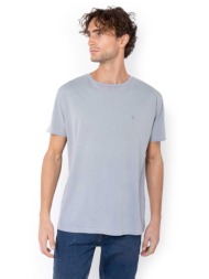 the bostonians ανδρικό t-shirt μονόχρωμο με κεντημένο λογότυπο regular fit - ts1250 γκρι