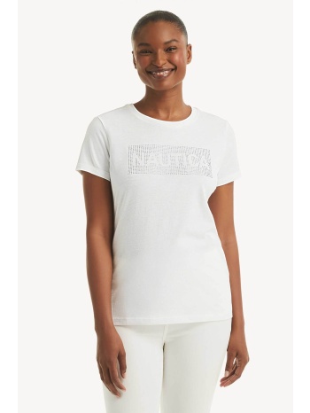 nautica γυναικείο t-shirt με λογότυπο από στρας classic fit
