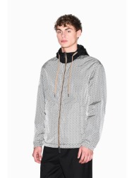 armani exchange ανδρικό jacket διπλής όψης με κουκούλα regular fit - xm001830af18579 ασπρόμαυρο