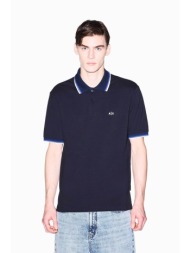 armani exchange ανδρική κοντομάνικη μπλούζα πόλο με κεντημένο monogram regular fit - xm002329af13026