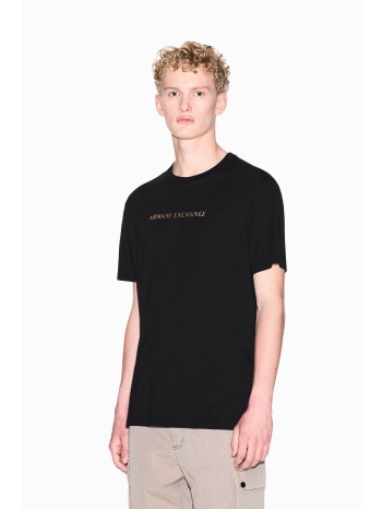 armani exchange ανδρικό t-shirt με μεταλλιζέ λογότυπο