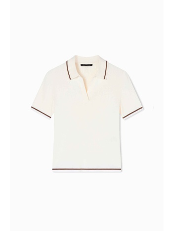 armani exchange γυναικεία πλεκτή μπλούζα πόλο με contrast