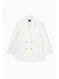 armani exchange γυναικείο σακάκι με σταυρωτό κλείσιμο - xw001948af21555 λευκό