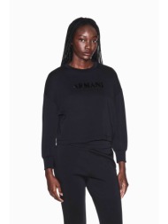 armani exchange γυναικεία μπλούζα φούτερ με λογότυπο από στρας - xw002049af21298 μαύρο