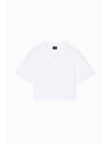 armani exchange γυναικείο cropped t-shirt με monogram