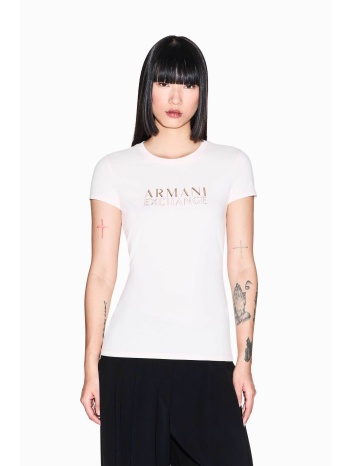 armani exchange γυναικείο t-shirt με μεταλλικό λογότυπο