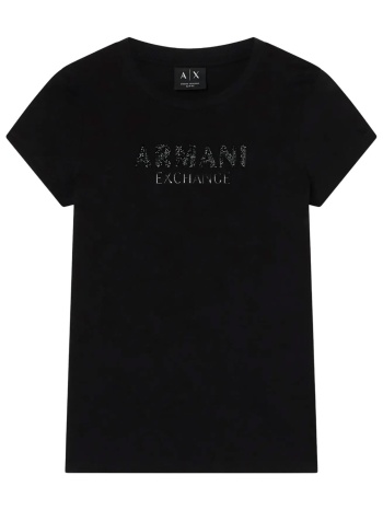 armani exchange γυναικείο t-shirt με λογότυπο από στρας