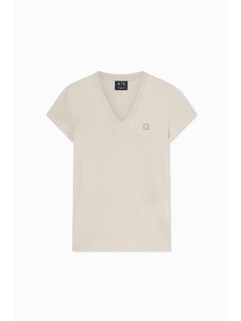 armani exchange γυναικείο t-shirt με v και logo patch slim