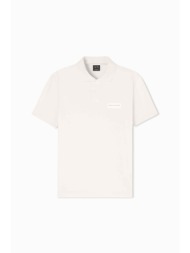 armani exchange ανδρική κοντομάνικη μπλούζα πόλο με logo patch regular fit - xm002390af13026 κρέμ