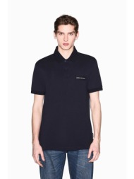 armani exchange ανδρική κοντομάνικη μπλούζα πόλο με logo patch regular fit - xm002390af13026 σκούρο 