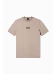 armani exchange ανδρικό t-shirt με λογότυπο regular fit - xm001784af10356 μπεζ