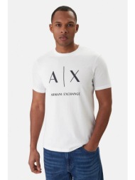 armani exchange ανδρικό t-shirt με logo print slim fit - xm002683af10356 κρέμ
