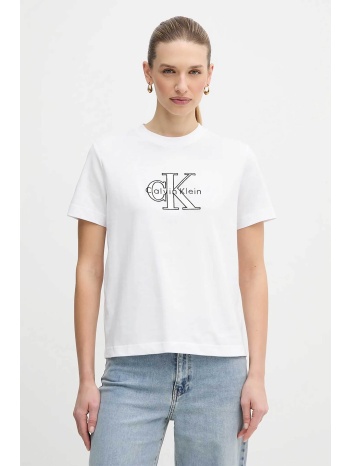 calvin klein jeans γυναικείο t-shirt μονόχρωμο με λογότυπο