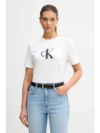 calvin klein jeans γυναικείο t-shirt μονόχρωμο με λογότυπο
