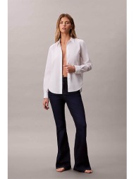 calvin klein jeans γυναικείο ψηλόμεσο τζιν παντελόνι flared fit - lv047d755g denim blue σκούρο